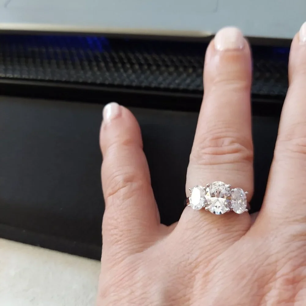 Macy's Moissanite Three Stone Ring (4 ct. t.w.)